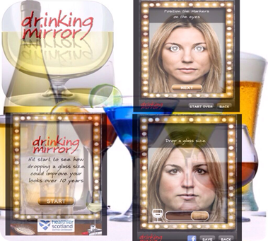 montagem app Drinking Mirror